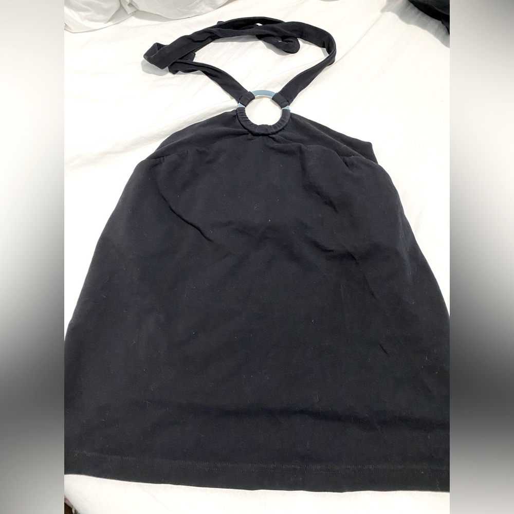 Y2K black halter top tank top